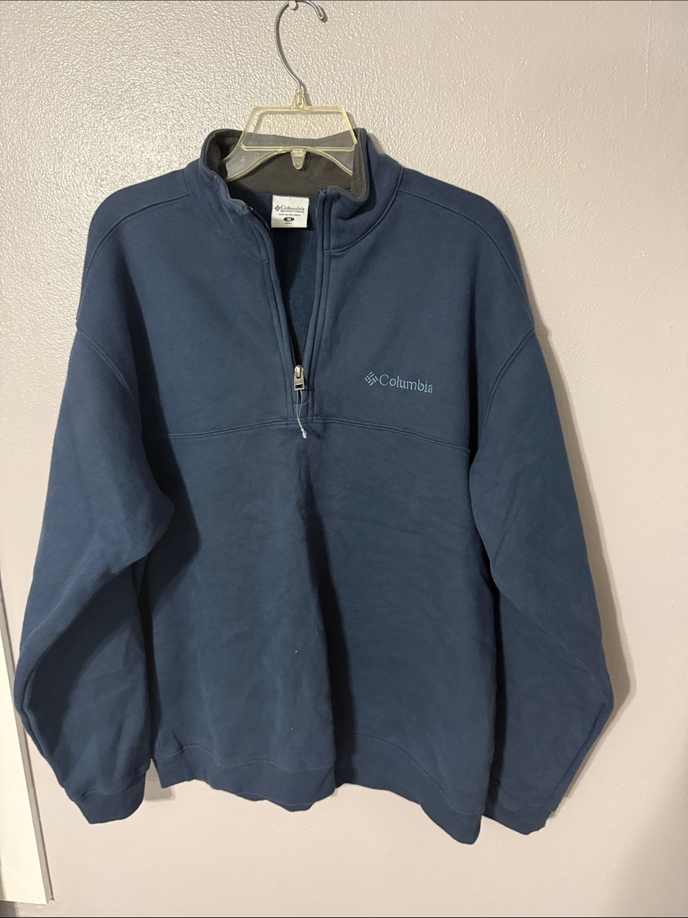 Men’s Blue Columbus Zip up Fleece lined Sweater / Sweatshirt